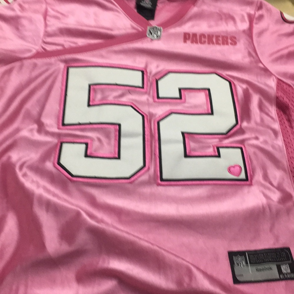 Packers  Clay Matthews Reebok woman pink jersey 52